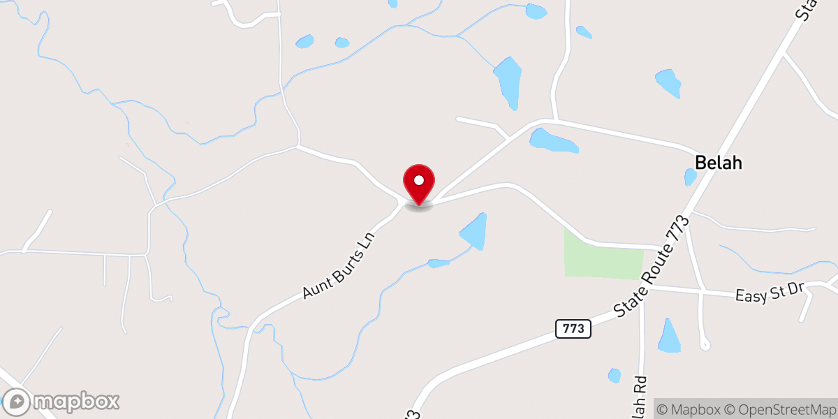 Map showing location of Fellowship Baptist Church
