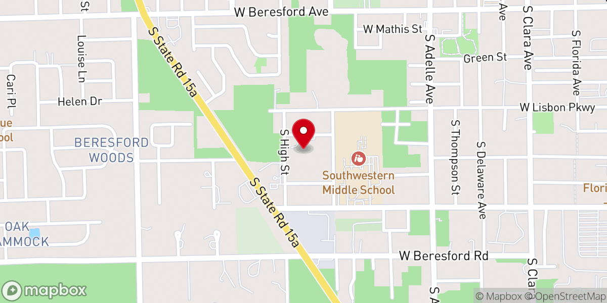 Map showing location of Mt Calvary Free Will Baptist