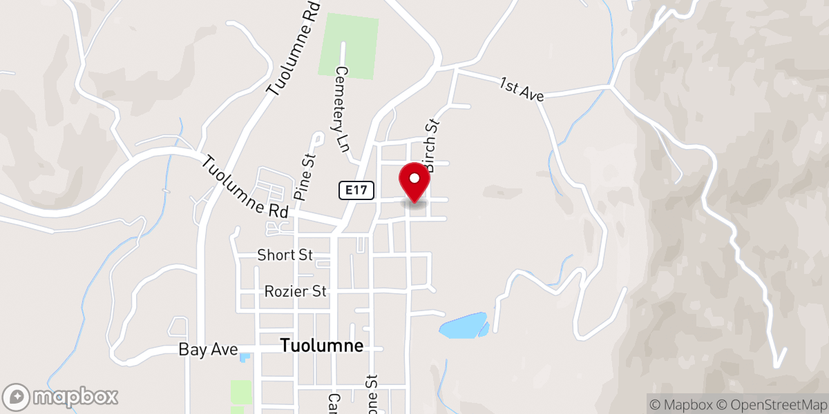 Map showing location of Tuolumne United Methodist Church - Food Distribution Center