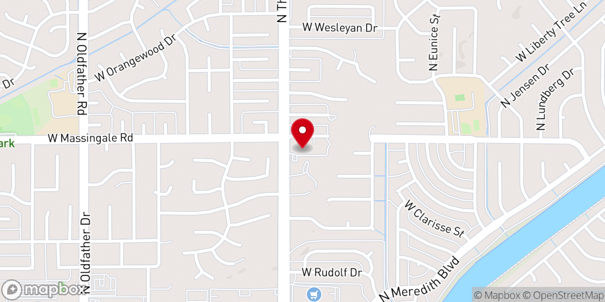 Map showing location of Beautiful Savior Lutheran Church and Academy