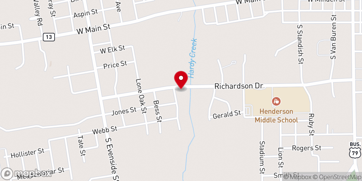 Map showing location of First Free Will Baptist Church