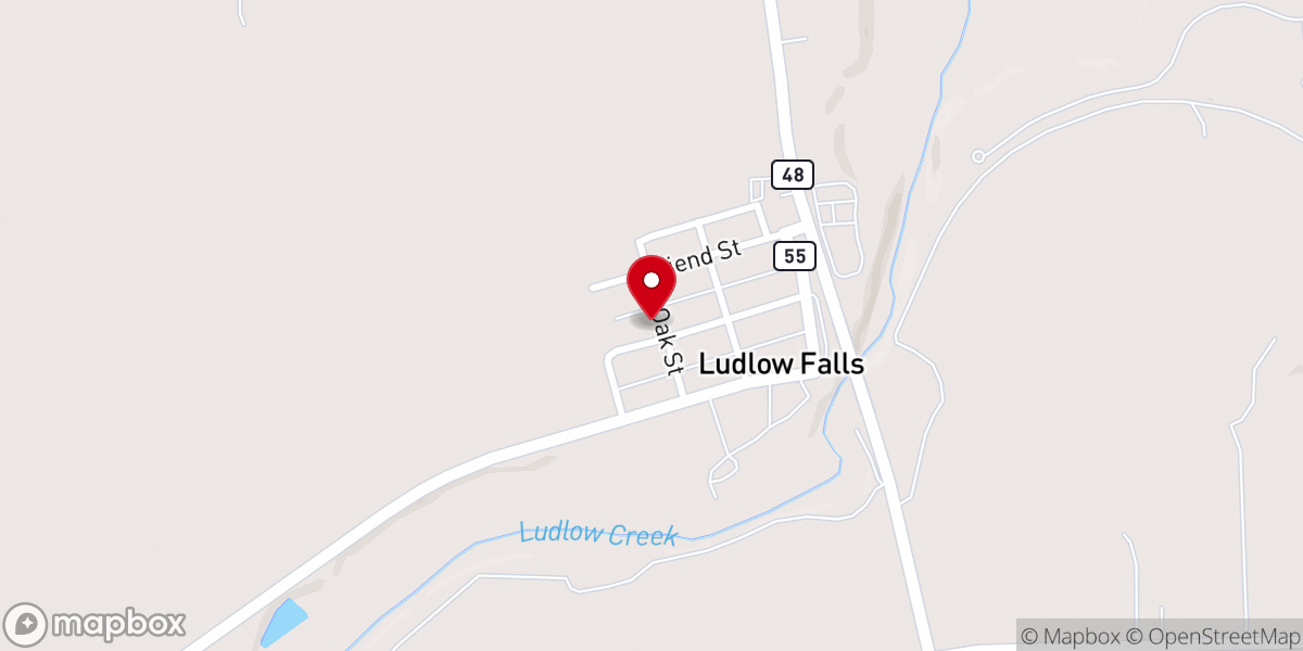Map showing location of Ludlow Falls Congr Christian