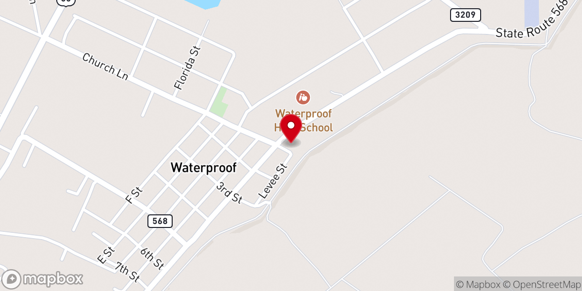 Map showing location of Myrtle Grove Baptist Church