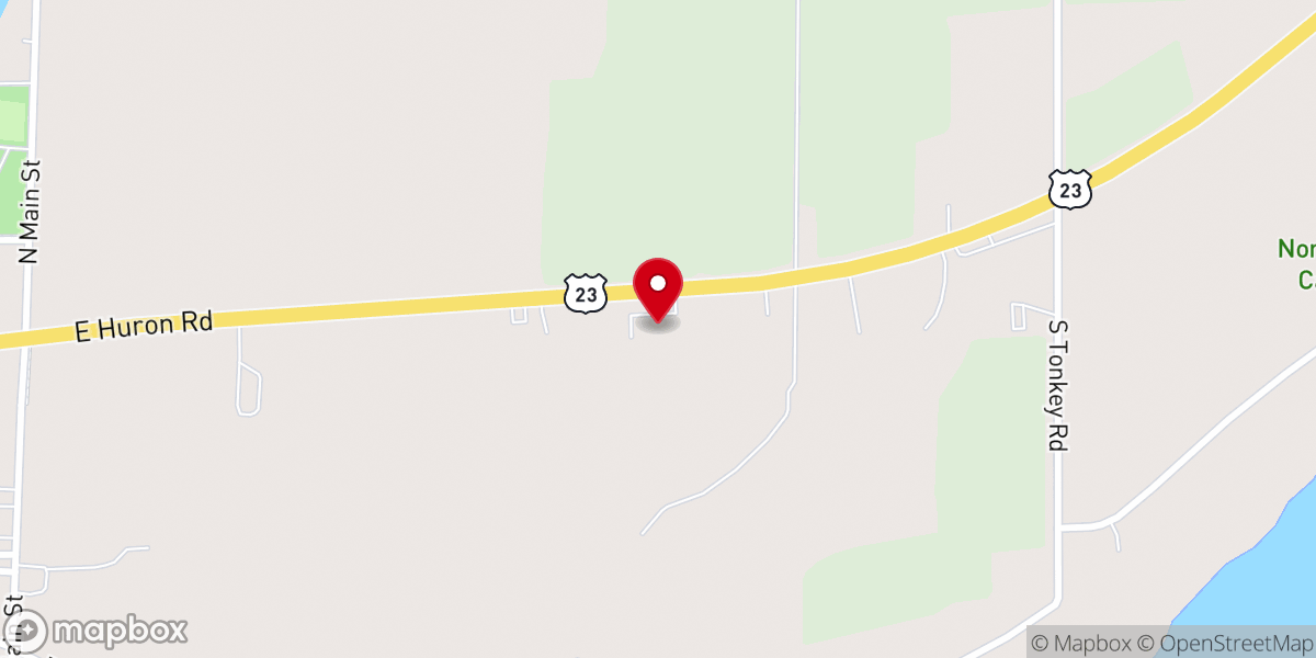 Map showing location of Arenac Christ United Methodist Church