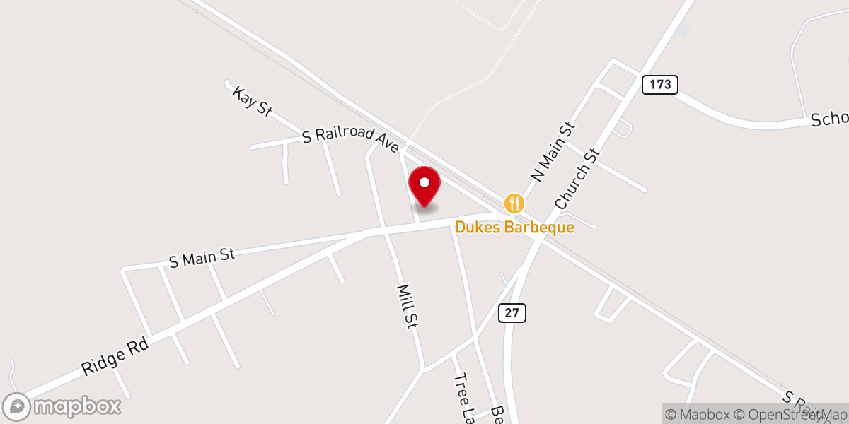 Map showing location of Mount Tabor Methodist Church