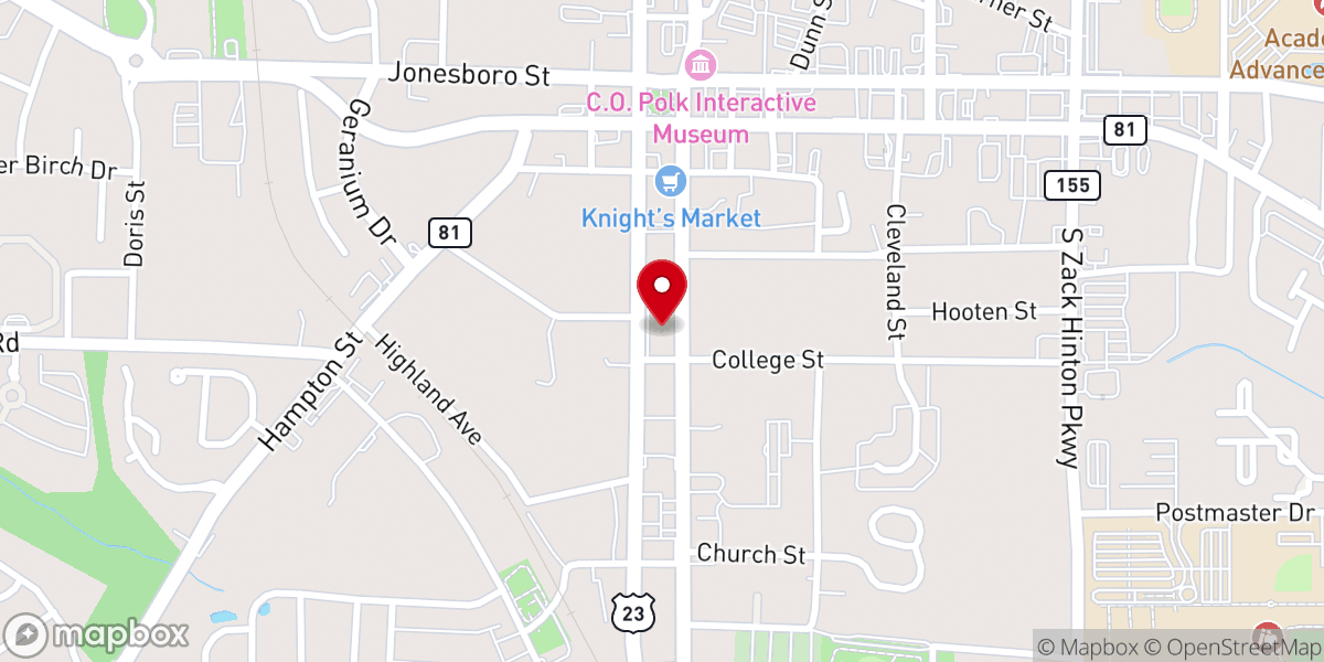 Map showing location of McDonough First United Methodist Church