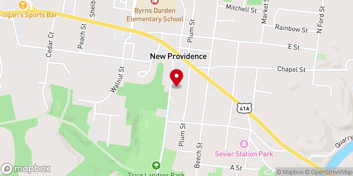 Map showing location of Springhill Church, Clarksville TN