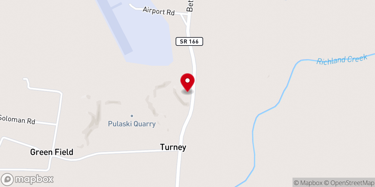 Map showing location of Cedar Grove United Methodist Church