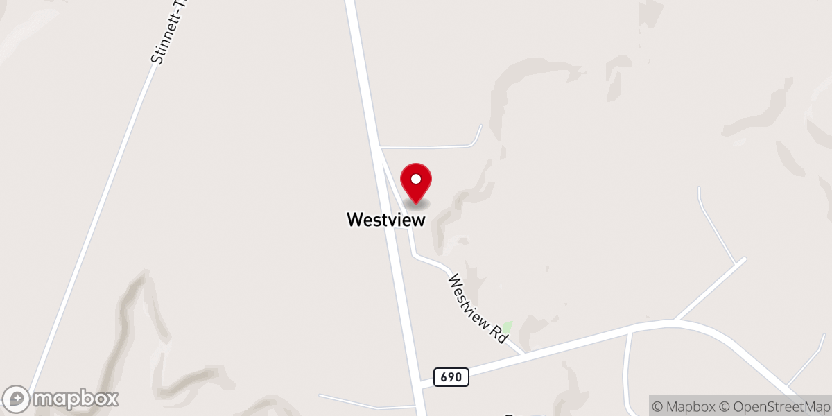 Map showing location of Westview Methodist Church