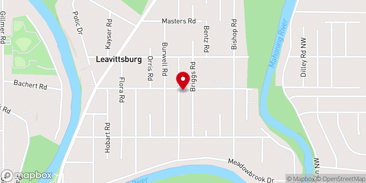 Map showing location of Leavittsburg First Church of the Nazarene