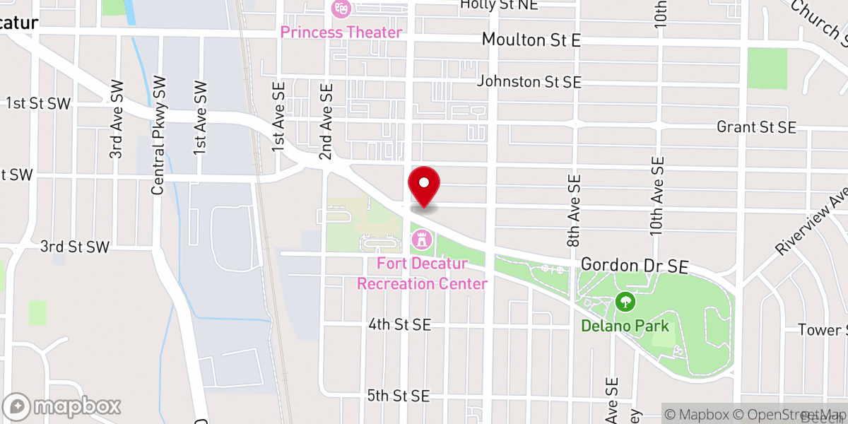 Map showing location of Saint Paul's Lutheran Church