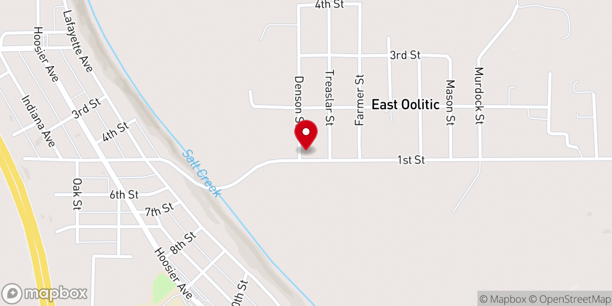 Map showing location of East Oolitic Community Church