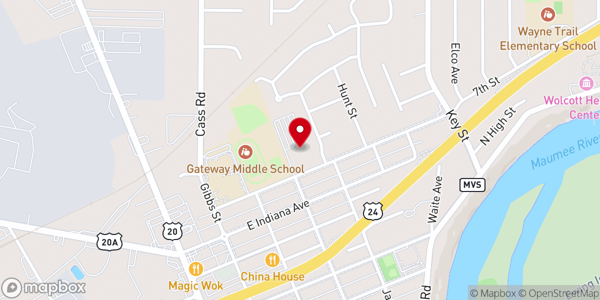 Map showing location of Maumee United Methodist Church