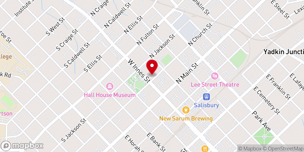 Map showing location of St. John's Lutheran Church