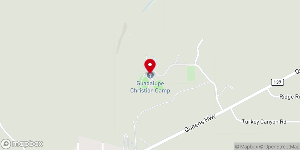 Map showing location of Guadalupe Christian Camp