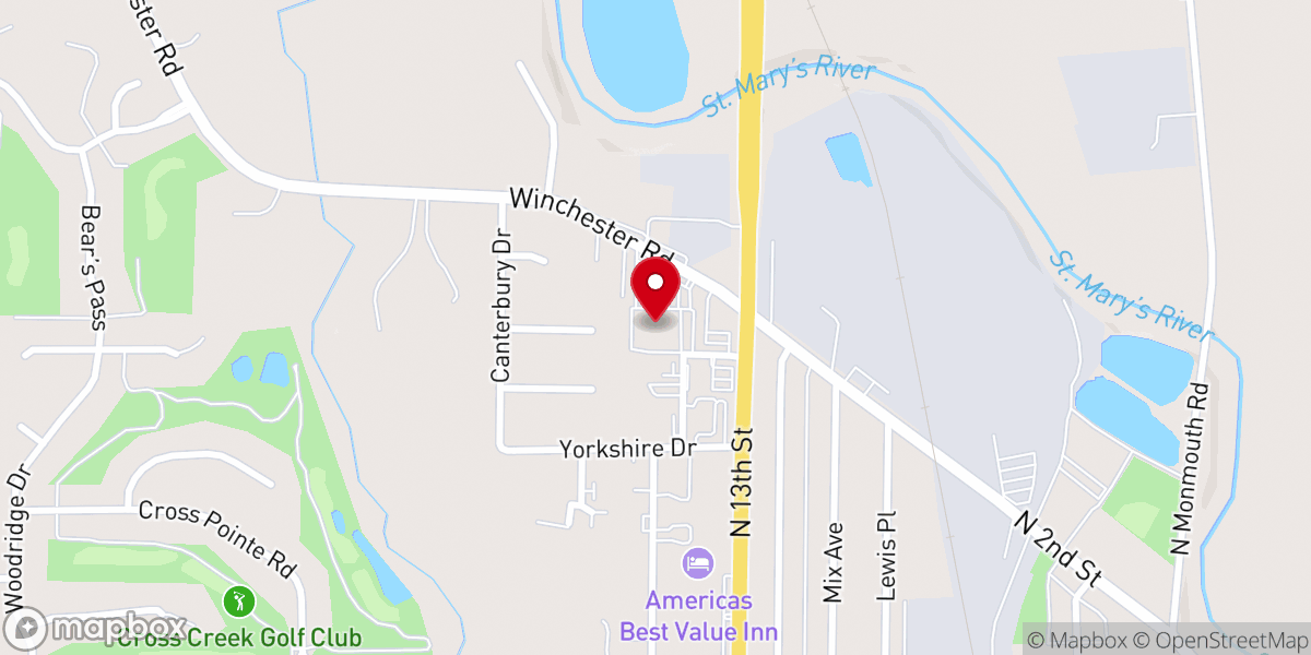 Map showing location of Winchester Church