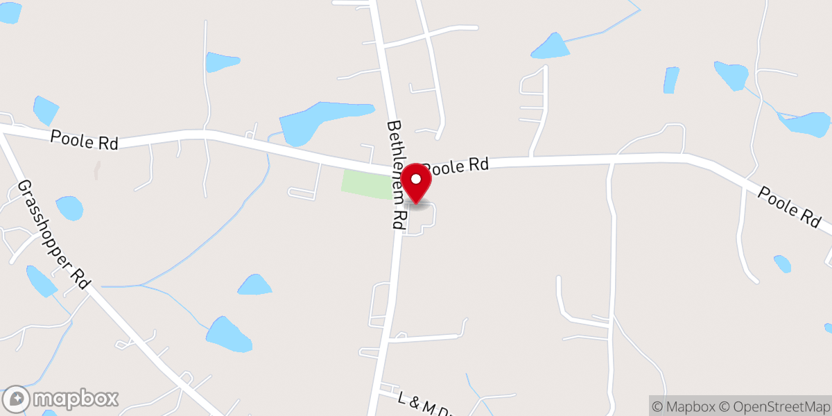Map showing location of Bethlehem Baptist Church - Knightdale