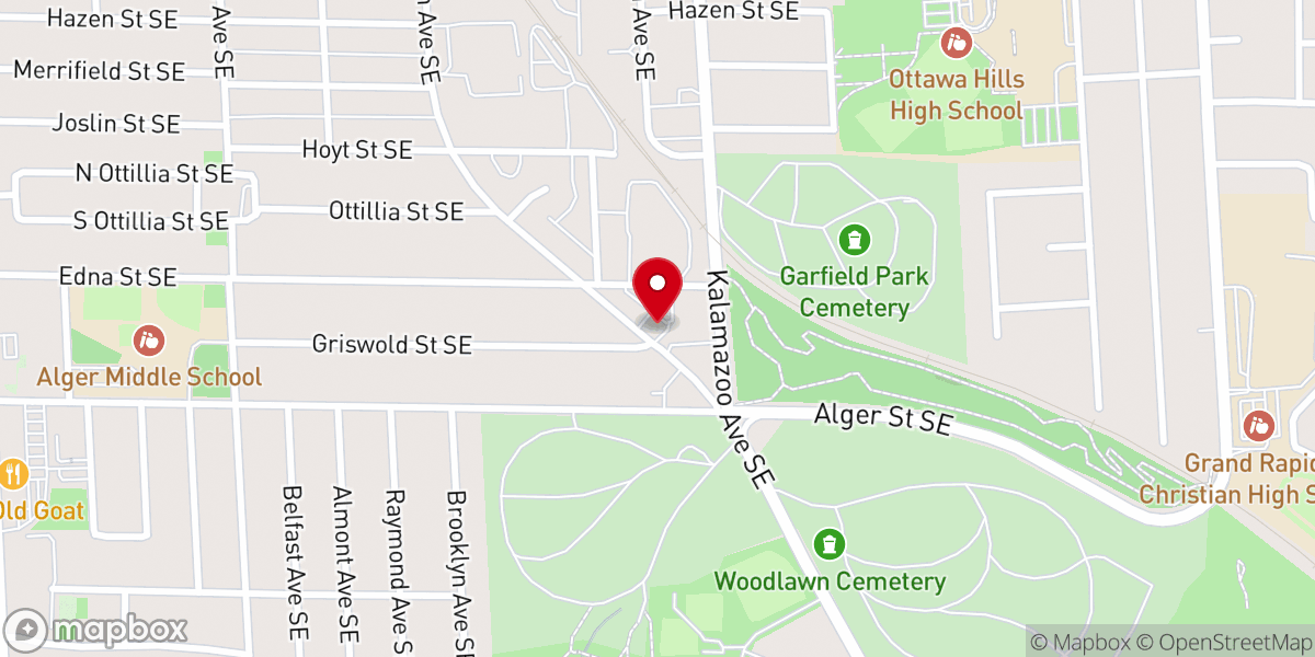 Map showing location of Grand Rapids Christian Church