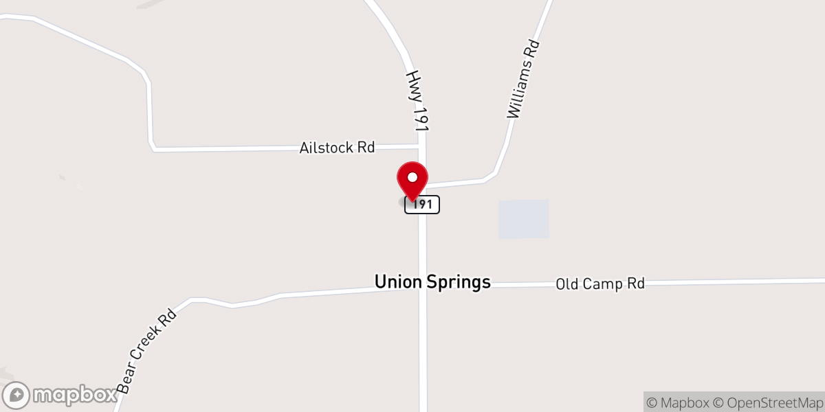 Map showing location of Union Spring Church