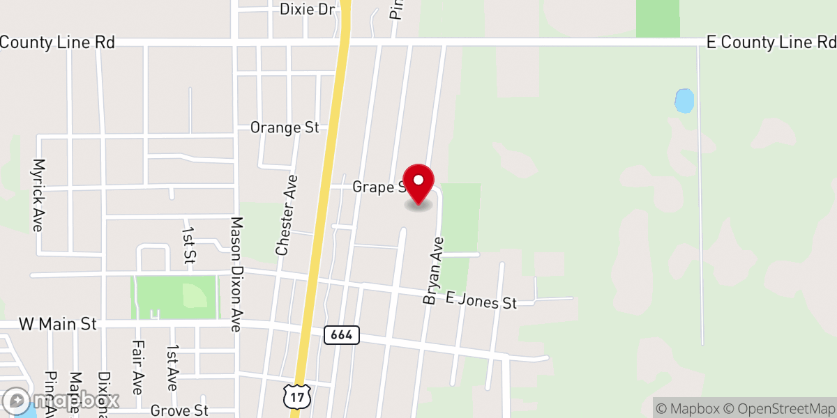 Map showing location of First United Methodist Church, Bowling Green