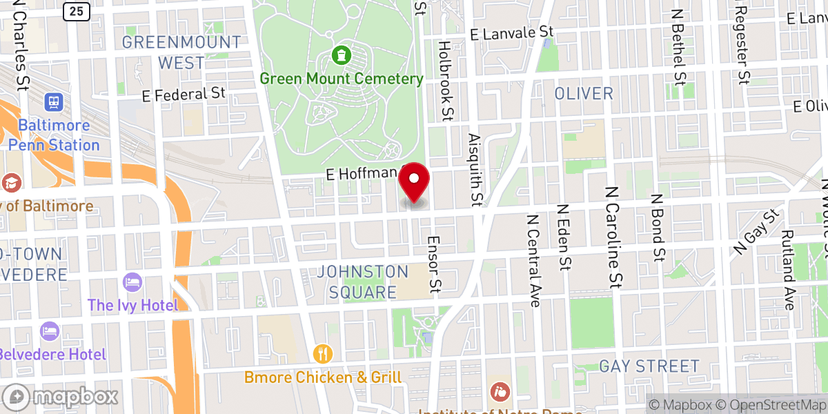 Map showing location of Mt Sinai Baptist Church
