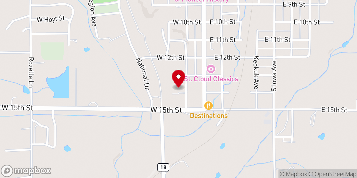 Map showing location of Central Baptist Church