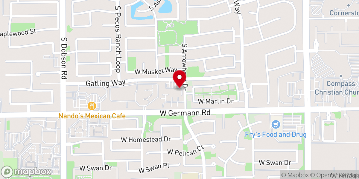 Map showing location of Chandler Presbyterian Church