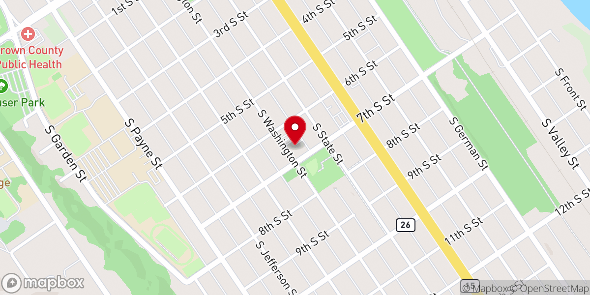 Map showing location of St. John's Evangelical Lutheran Church