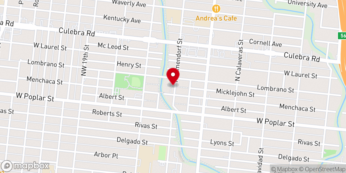 Map showing location of San Antonio Urban Minintries