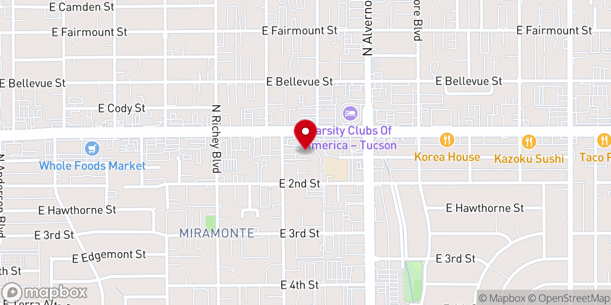 Map showing location of Dodge Chapel