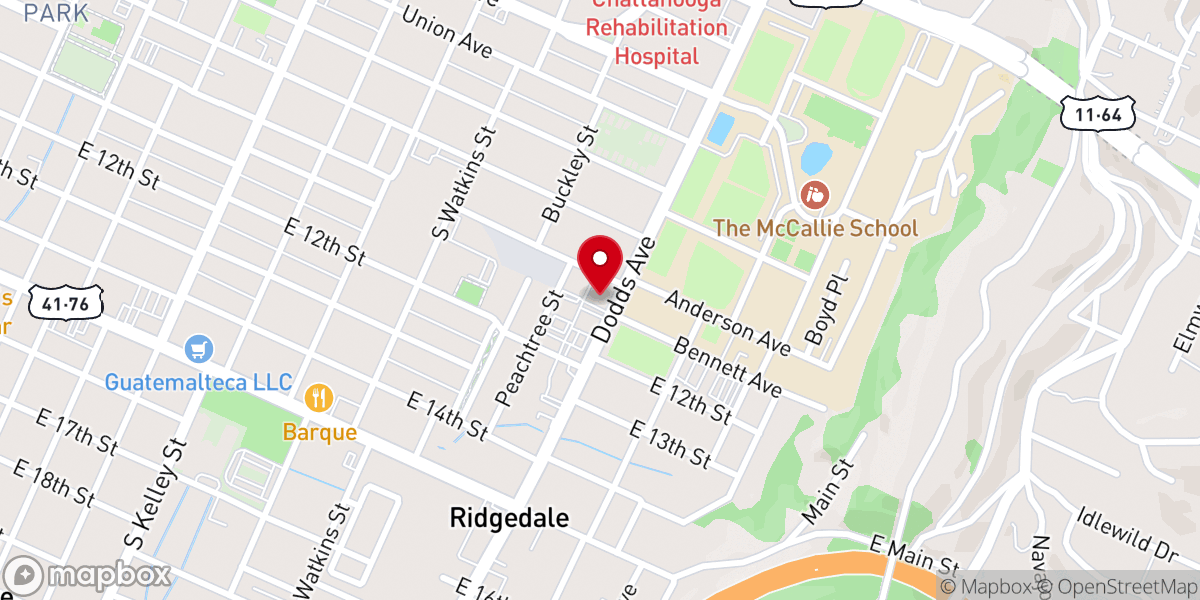 Map showing location of Ridgedale Church of Christ