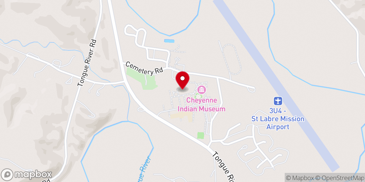 Map showing location of St Labre Indian School