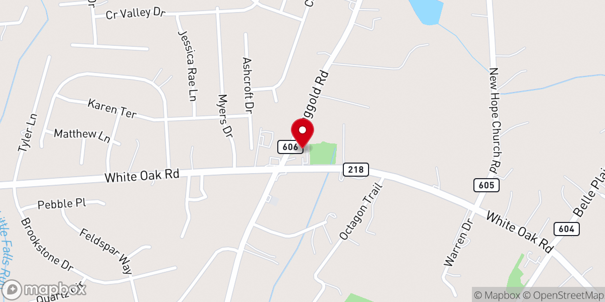 Map showing location of Calvary Church