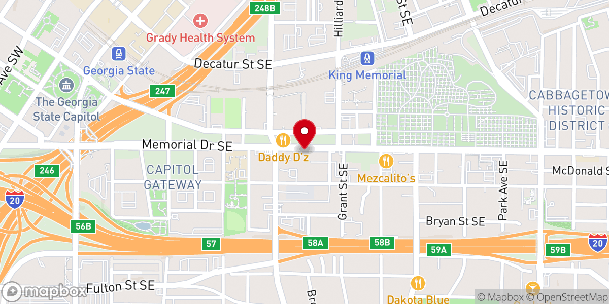 Map showing location of Vision Church Atlanta