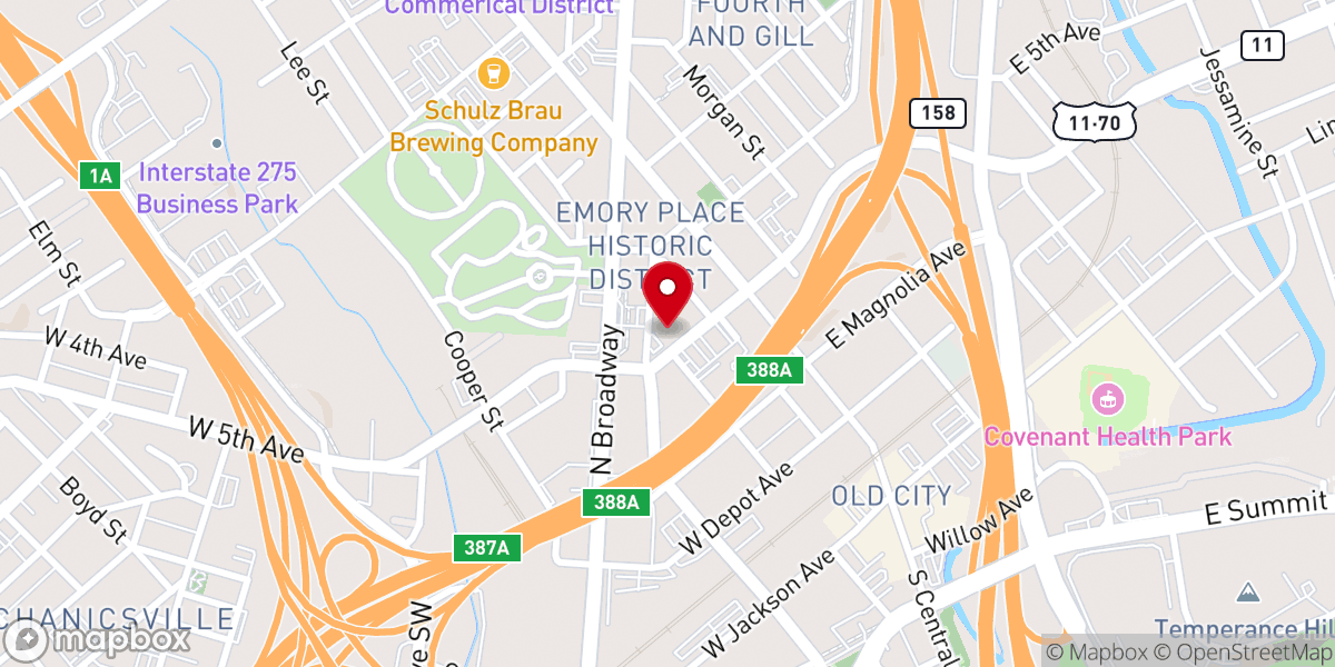 Map showing location of The Point Church