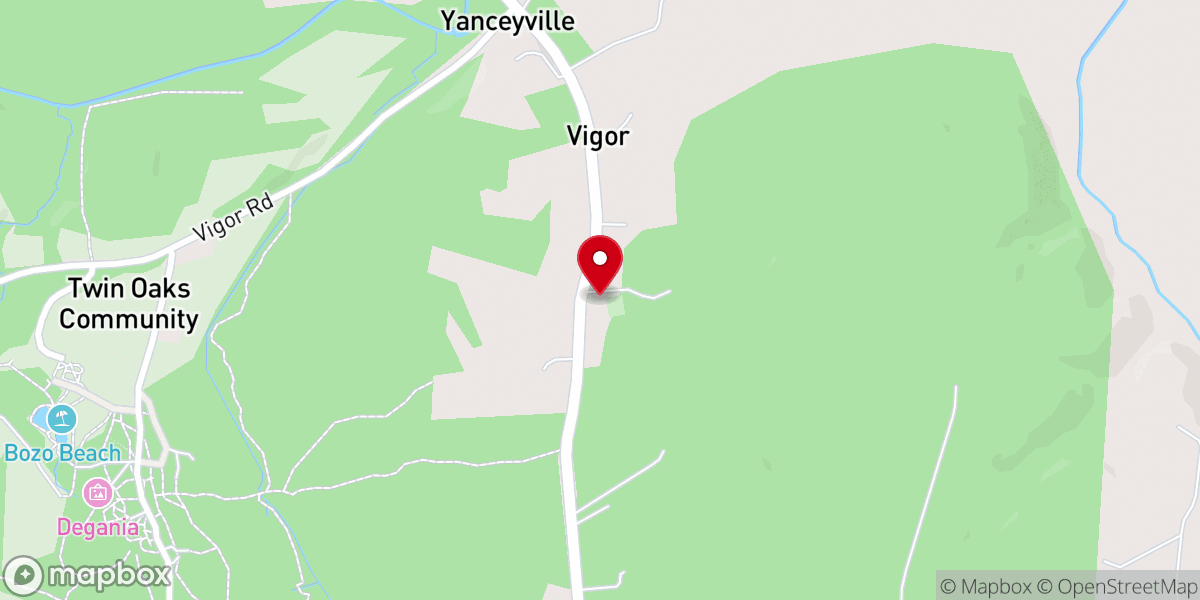 Map showing location of Yanceyville Church