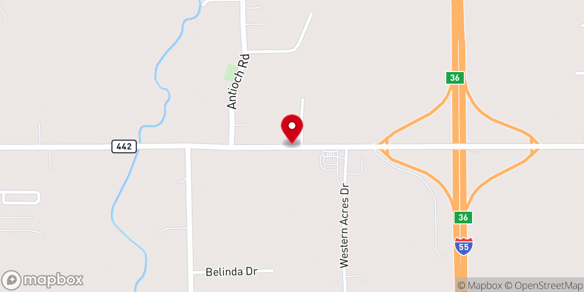 Map showing location of Mike Vaughn Ministries