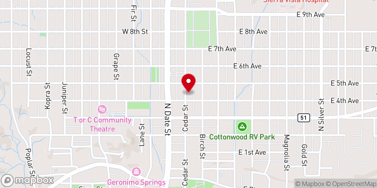 Map showing location of Episcopal Church of St Paul