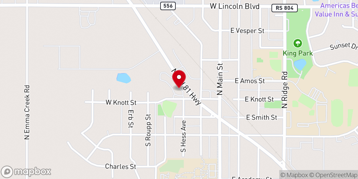 Map showing location of Garden Community Church Office