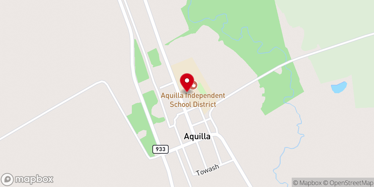 Map showing location of Aquilla Independent School District