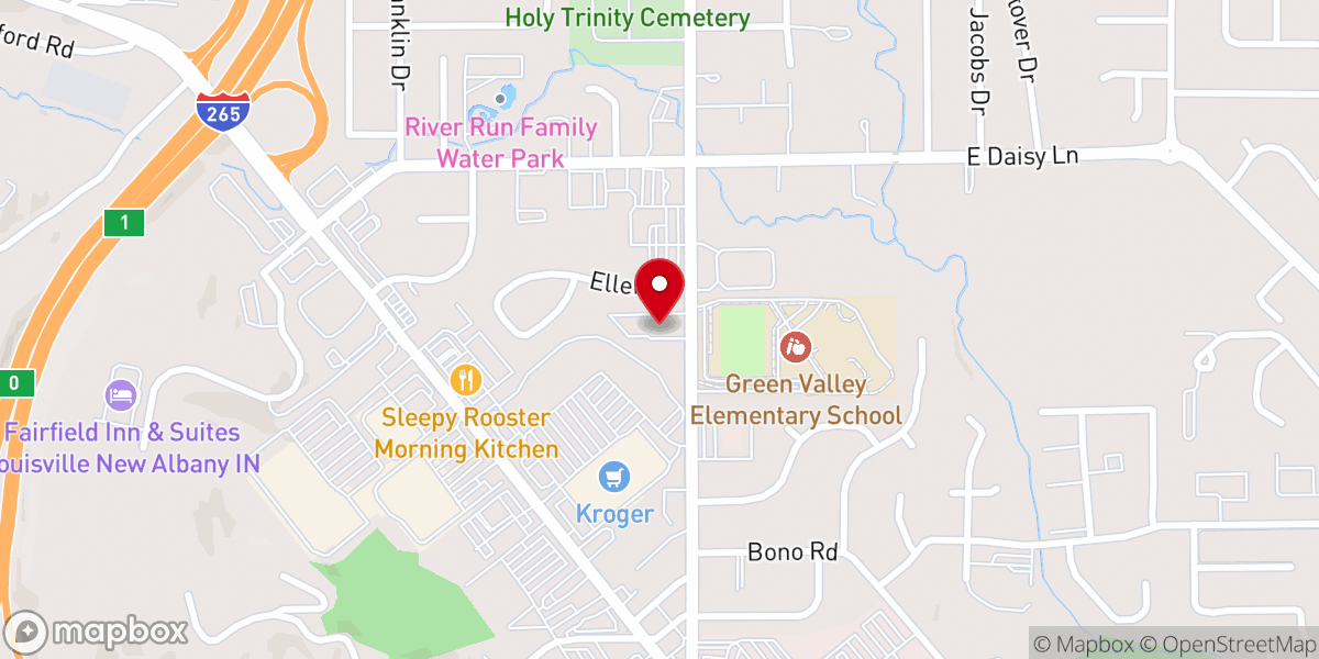 Map showing location of Park Christian Church