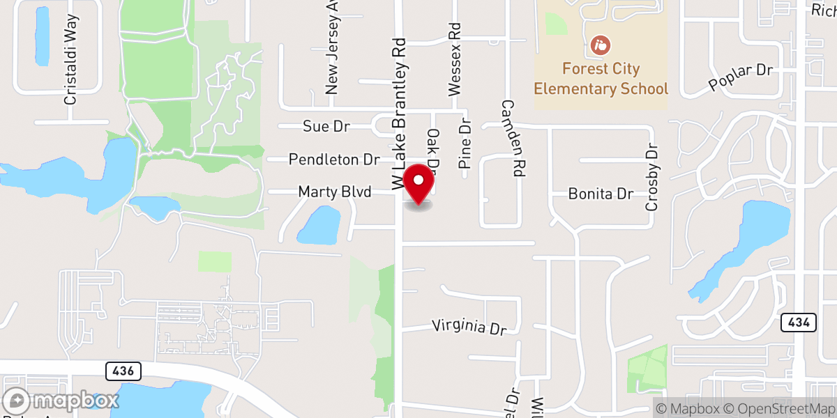 Map showing location of First Baptist of Forest City