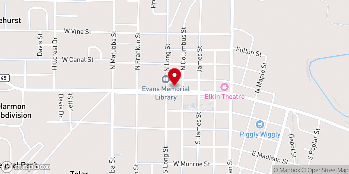 Map showing location of St John's Episcopal Church