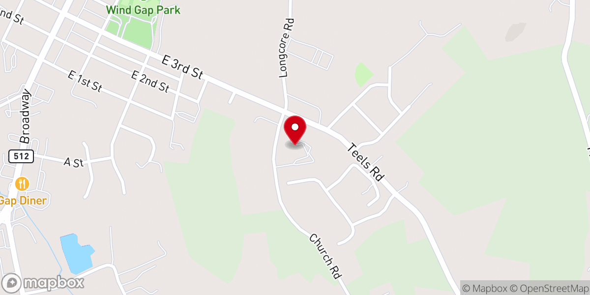 Map showing location of Lansdale Korean Baptist Church