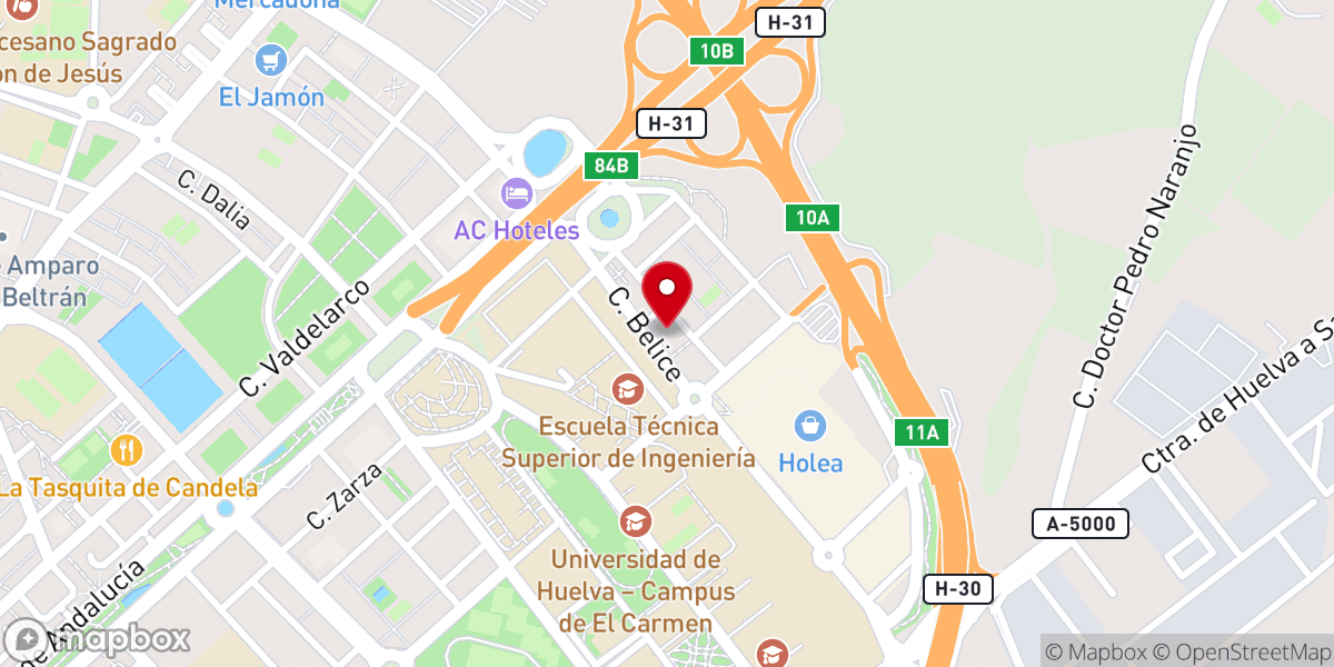 Map showing location of Salón del Reino de los Testigos Cristianos de Jehová
