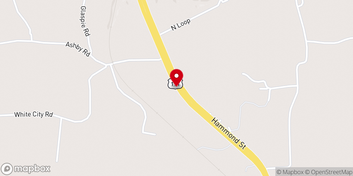 Map showing location of Hornbeck United Pentecostal Church