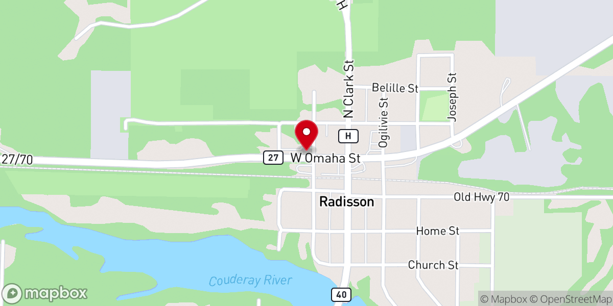 Map showing location of Sacred Heart Catholic Church