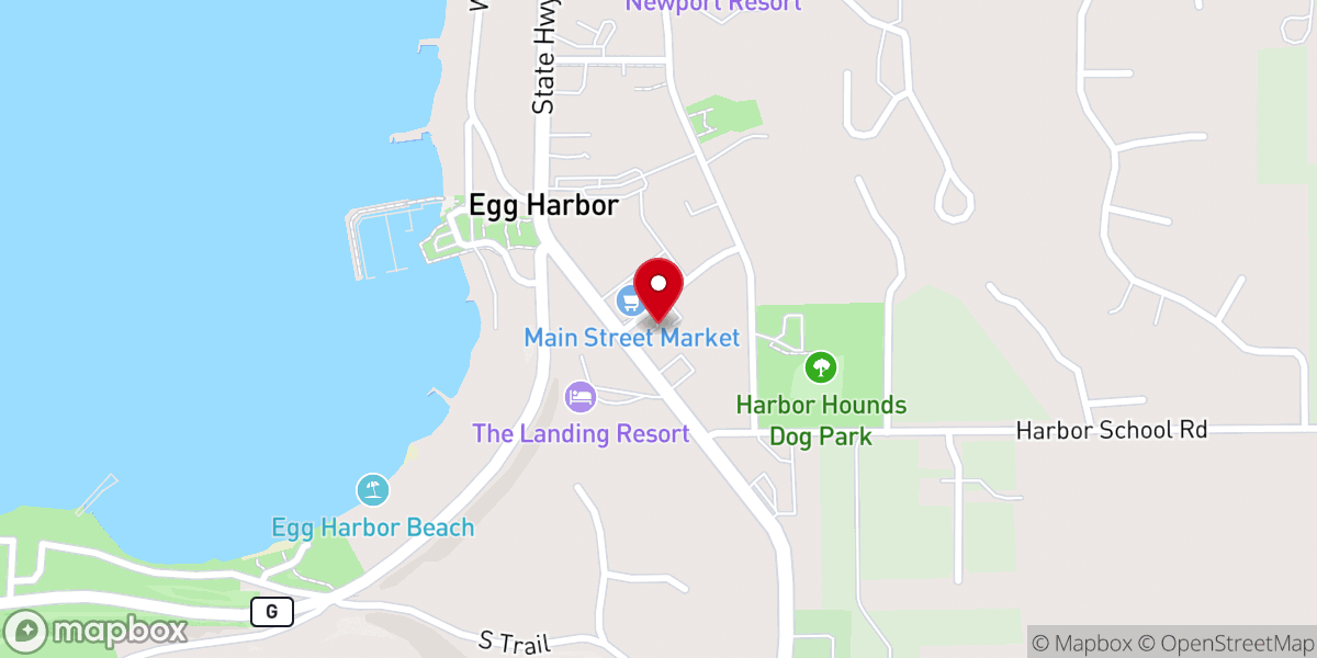 Map showing location of One Barrel Brewing Company Door County