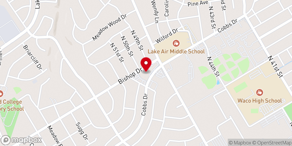 Map showing location of First United Methodist Church of Waco