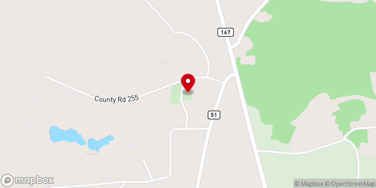 Map showing location of Mount Pleasant Primitive Baptist Church